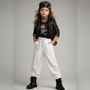 Philipp Plein Terry Rhinestone Skull Sweatpants Petite